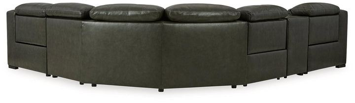 Center Line 6-Piece Power Reclining Sectional U63404S4 Black/Gray Contemporary Motion Sectionals By Ashley - sofafair.com