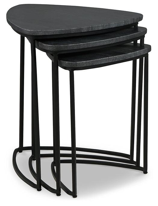 A4000539 Black/Gray Contemporary Olinmere Accent Table (Set of 3) By Ashley - sofafair.com