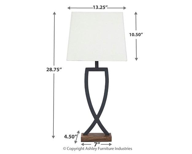 Makara Table Lamp (Set of 2) L204174 Black/Gray Casual Table Lamp Pair By Ashley - sofafair.com