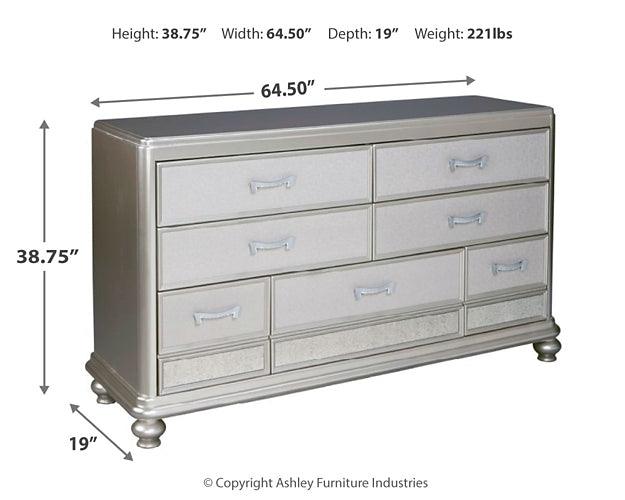 B650-31 Metallic Traditional Coralayne Dresser By Ashley - sofafair.com