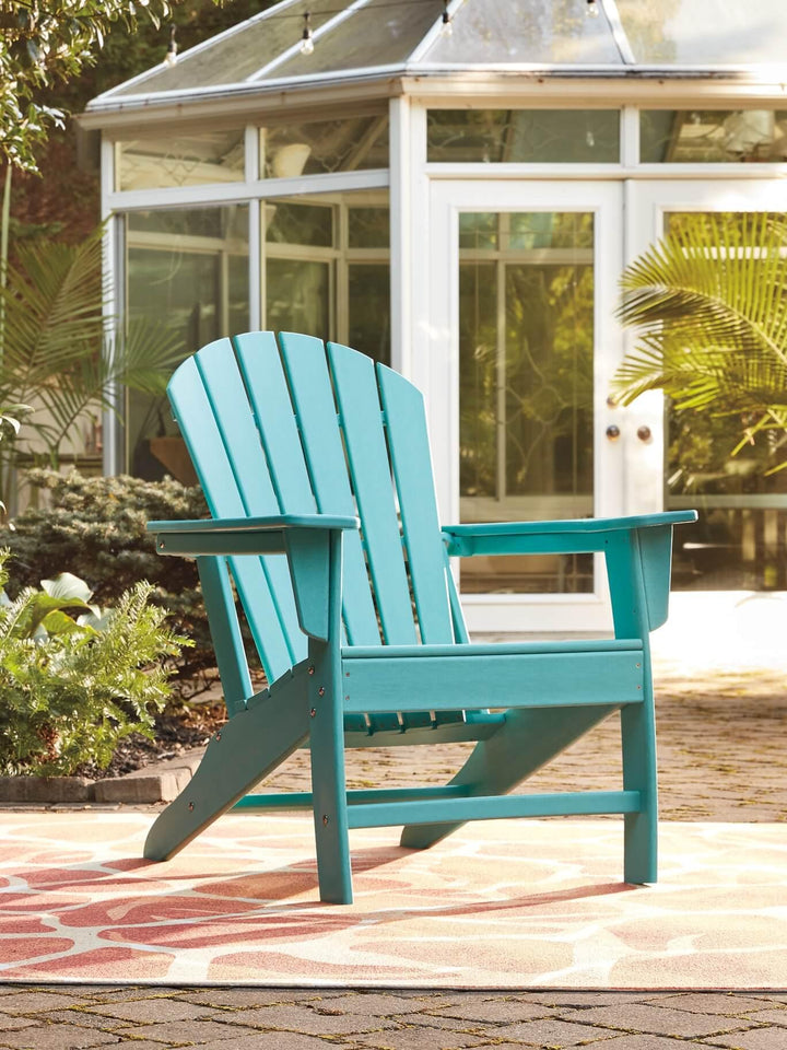 Sundown Treasure Adirondack Chair P012-898 Blue Contemporary Outdoor Seating By Ashley - sofafair.com