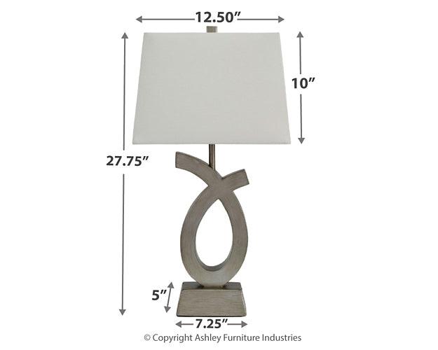 Amayeta Table Lamp (Set of 2) L243134 Metallic Contemporary Table Lamp Pair By Ashley - sofafair.com