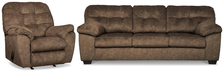 Accrington Sofa with Recliner 70508U2 Earth Contemporary Stationary Upholstery Package By AFI - sofafair.com
