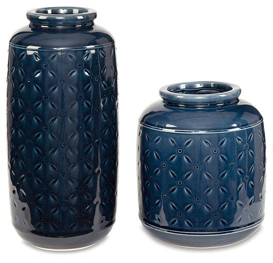 A2000130 Blue Contemporary Marenda Vase (Set of 2) By Ashley - sofafair.com