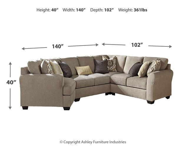 Pantomine 4-Piece Sectional with Cuddler 39122S11 Brown/Beige Contemporary Stationary Sectionals By AFI - sofafair.com