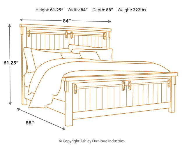 Brashland King Panel Bed B740B4 White Casual Master Beds By Ashley - sofafair.com
