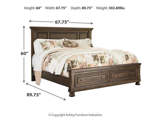 Flynnter Queen Panel Bed with 2 Storage Drawers B719B13 Brown/Beige Casual Master Beds By Ashley - sofafair.com