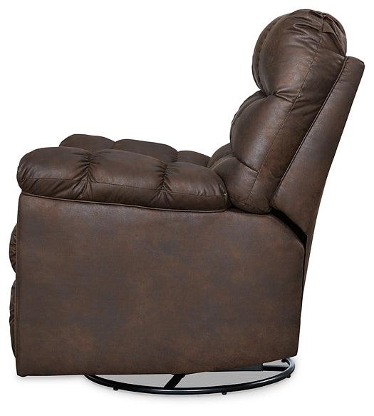 Derwin Swivel Glider Recliner 2840128 Brown/Beige Contemporary Motion Upholstery By Ashley - sofafair.com