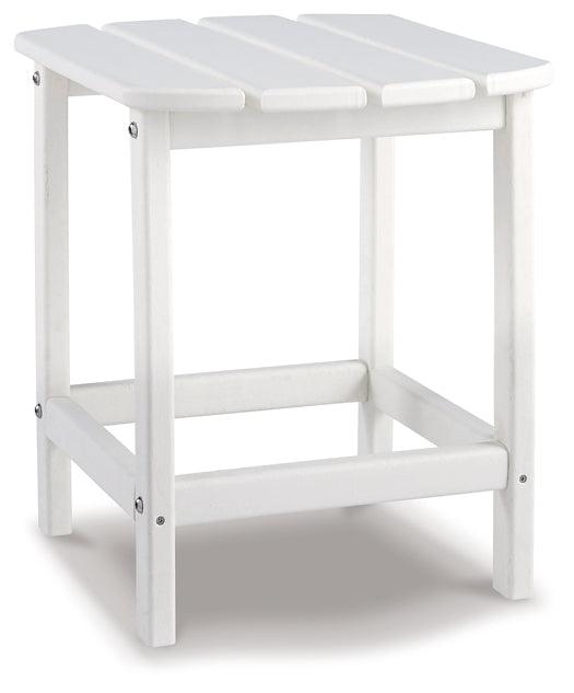 Sundown Treasure End Table P011-703 White Contemporary Outdoor End Table By Ashley - sofafair.com