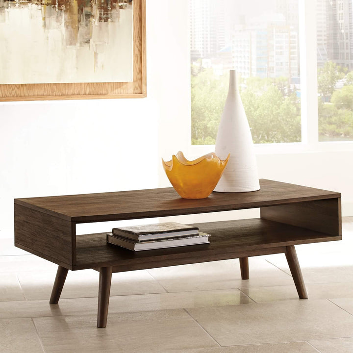 Kisper Coffee Table T802-1 Brown/Beige Contemporary Cocktail Table By Ashley - sofafair.com