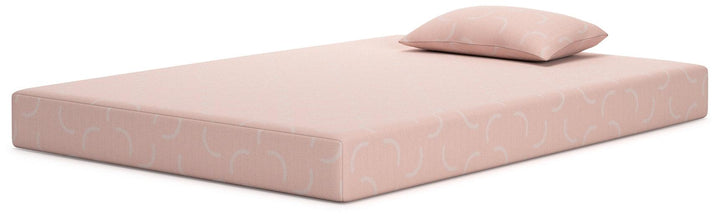 iKidz Coral Twin Mattress and Pillow M43111 Red/Burgundy Traditional Memory Foam Mattress By Ashley - sofafair.com
