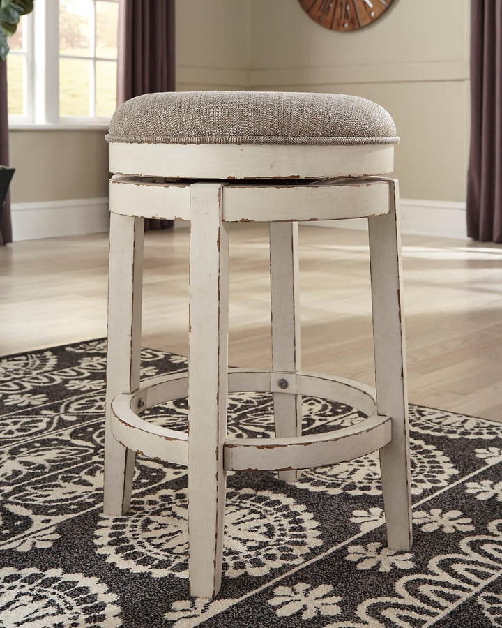 Realyn Counter Height Bar Stool D743-024 White Casual Barstool By Ashley - sofafair.com