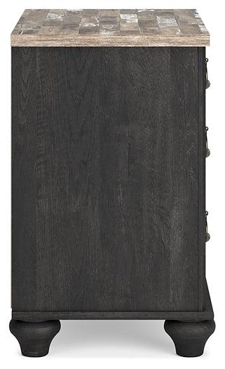 B3670-92 Black/Gray Traditional Nanforth Nightstand By AFI - sofafair.com