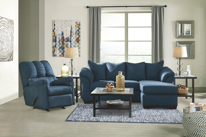 Darcy Sofa Chaise 7500718 Blue Contemporary Stationary Upholstery By AFI - sofafair.com