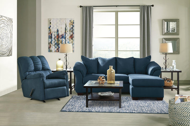 Darcy Sofa Chaise and Loveseat 75007U3 Blue Contemporary Stationary Upholstery Package By AFI - sofafair.com