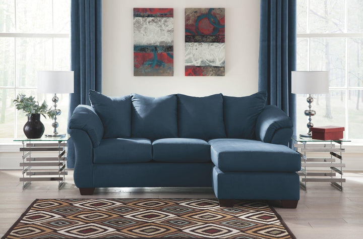 Darcy Sofa Chaise 7500718 Blue Contemporary Stationary Upholstery By AFI - sofafair.com
