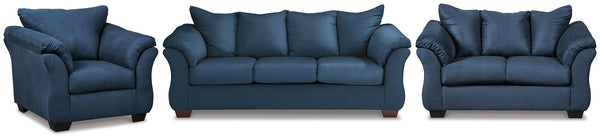 Darcy Sofa, Loveseat, and Chair 75007U5 Blue Contemporary Stationary Upholstery Package By AFI - sofafair.com