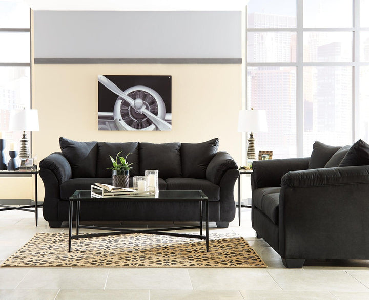 Darcy Sofa and Loveseat 75008U1 Black Contemporary Stationary Upholstery Package By AFI - sofafair.com