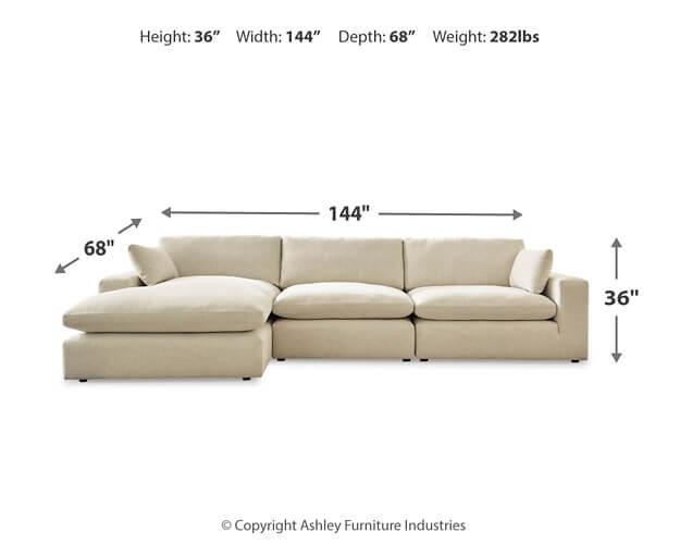 Elyza 3-Piece Sectional with Chaise 10006S3 White Contemporary Stationary Sectionals By AFI - sofafair.com