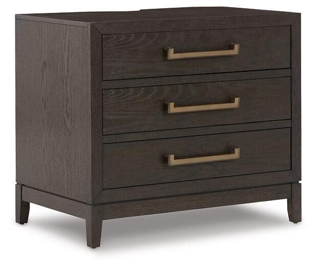 B984-93 Brown/Beige Contemporary Burkhaus Nightstand By AFI - sofafair.com