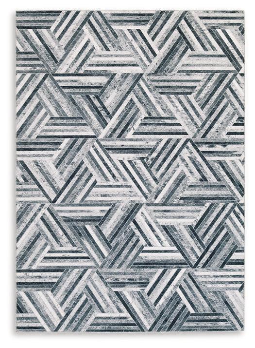 Adalock 5' x 7' Rug R405792 White Contemporary Rug Medium By Ashley - sofafair.com