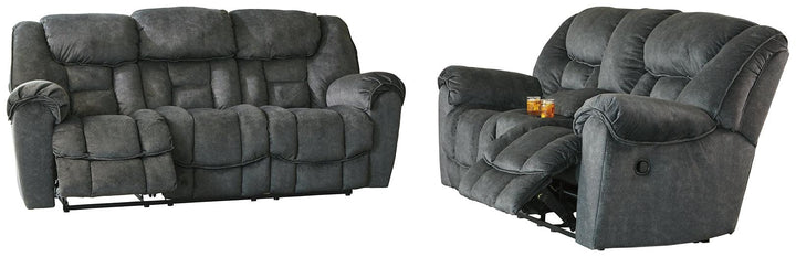 Capehorn Reclining Sofa and Loveseat 76902U1 Granite Contemporary Motion Upholstery Package By AFI - sofafair.com
