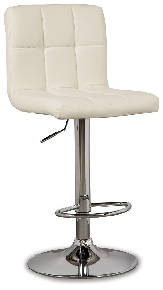 Bellatier Adjustable Height Bar Stool (Set of 2) D120-230X2 White Contemporary Barstool By Ashley - sofafair.com