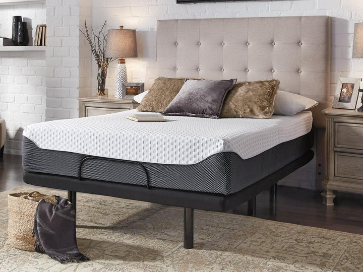 12 Inch Chime Elite Queen Adjustable Base with Mattress M674M3 Black/Gray Traditional Foundation By Ashley - sofafair.com
