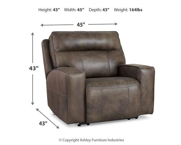 Game Plan Oversized Power Recliner U1520582 Black/Gray Contemporary Motion Upholstery By Ashley - sofafair.com