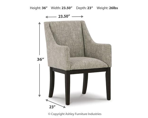 Burkhaus Dining Arm Chair D984-01A Brown/Beige Contemporary Formal Seating By Ashley - sofafair.com