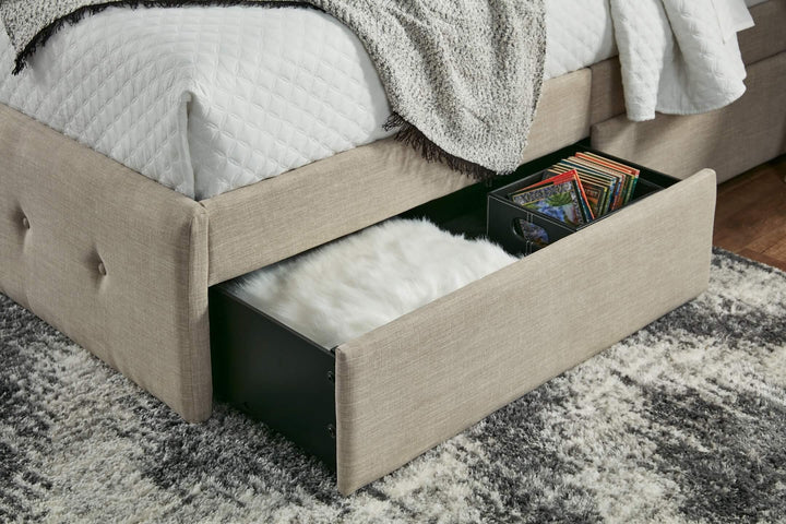 Gladdinson Twin Upholstered Storage Bed B092B2 Black/Gray Contemporary Youth Beds By AFI - sofafair.com