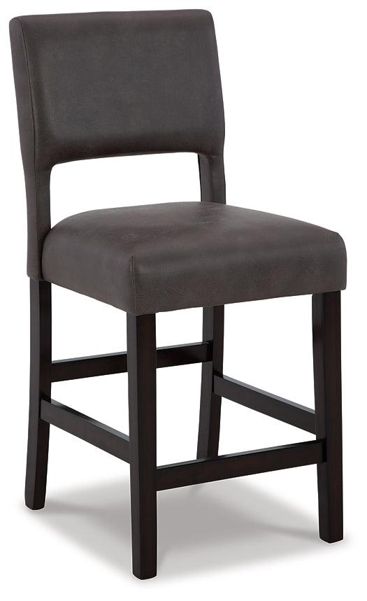 Leektree Counter Height Bar Stool D470-424 Black/Gray Contemporary Barstool By Ashley - sofafair.com