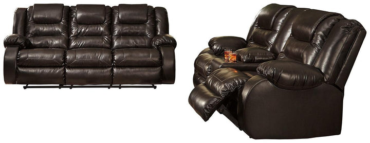 Vacherie Reclining Sofa and Loveseat 79307U1 Chocolate Contemporary Motion Upholstery Package By AFI - sofafair.com