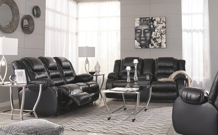 Vacherie Reclining Loveseat with Console 7930894 Black Contemporary Motion Upholstery By AFI - sofafair.com