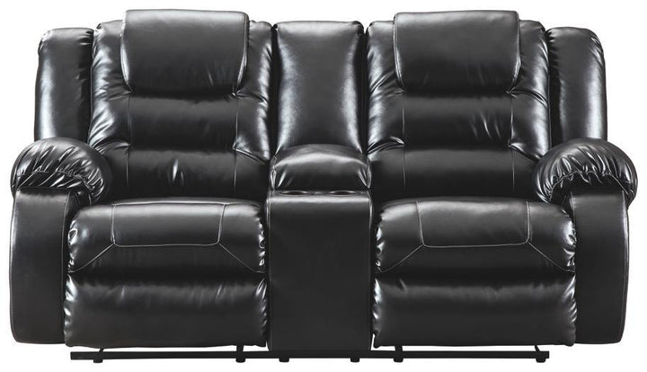 Vacherie Reclining Loveseat with Console 7930894 Black Contemporary Motion Upholstery By AFI - sofafair.com