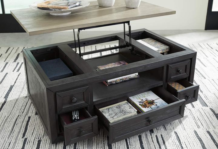 Foyland Lift-Top Coffee Table T979-9 Black/Gray Contemporary Cocktail Table Lift By Ashley - sofafair.com