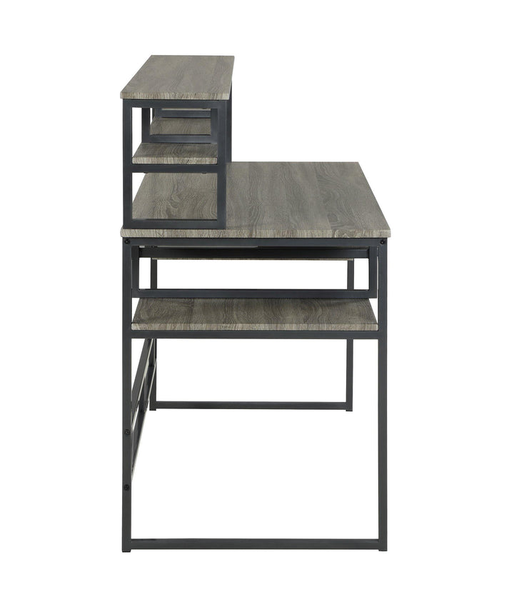 Kristin 802488 Weathered taupe Industrial computer desk By coaster - sofafair.com