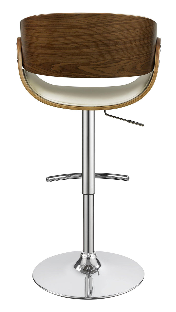 104966 Walnut metal Modern ecru adjustable bar stool By coaster - sofafair.com
