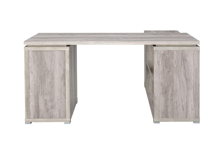 Yvette 801516 Grey driftwood Casual l-shape desk By coaster - sofafair.com