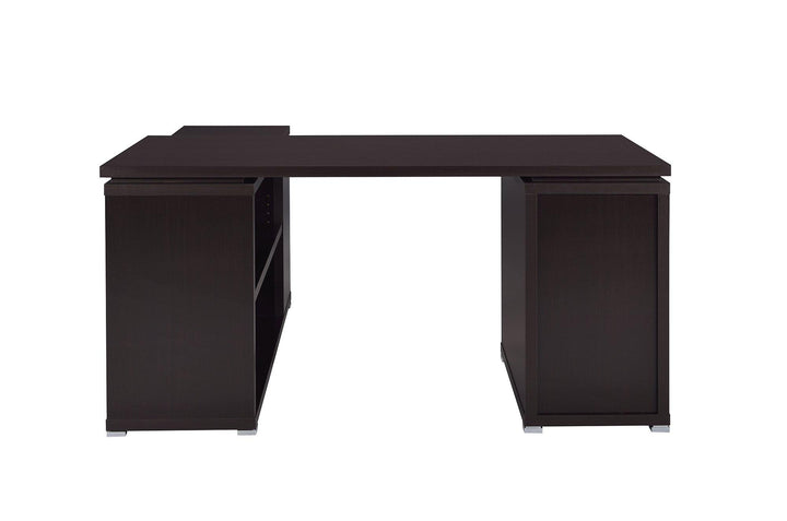 Yvette 800517 Cappuccino Casual l-shape desk By coaster - sofafair.com