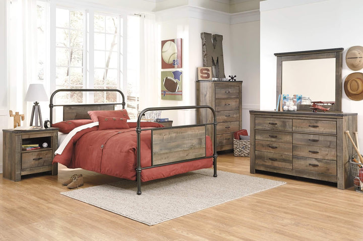 Trinell Nightstand B446-91 Brown/Beige Casual Youth Bed Cases By Ashley - sofafair.com