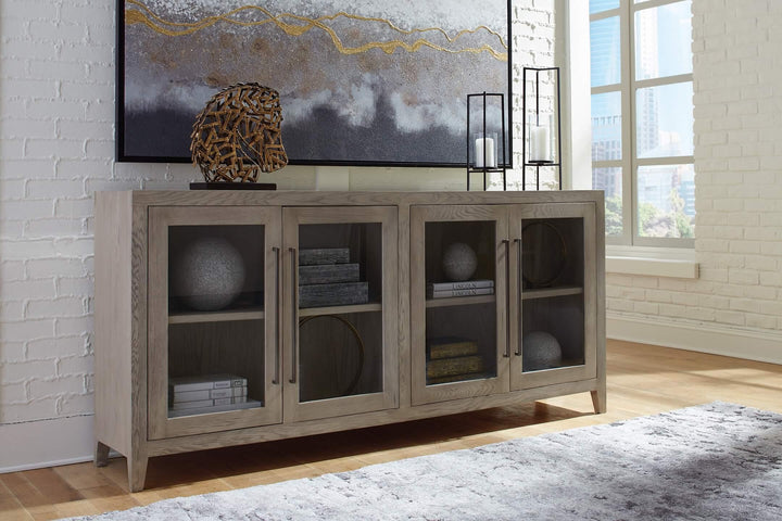 Dalenville Accent Cabinet A4000421 Black/Gray Casual Stationary Upholstery Accents By Ashley - sofafair.com