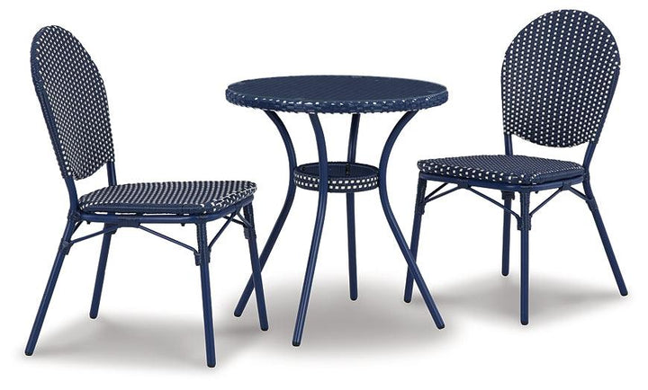 Odyssey Blue Outdoor Table and Chairs (Set of 3) P216-050 Blue Casual Outdoor Seating By Ashley - sofafair.com