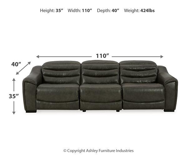 Center Line 3-Piece Power Reclining Sectional U63404S5 Black/Gray Contemporary Motion Sectionals By Ashley - sofafair.com