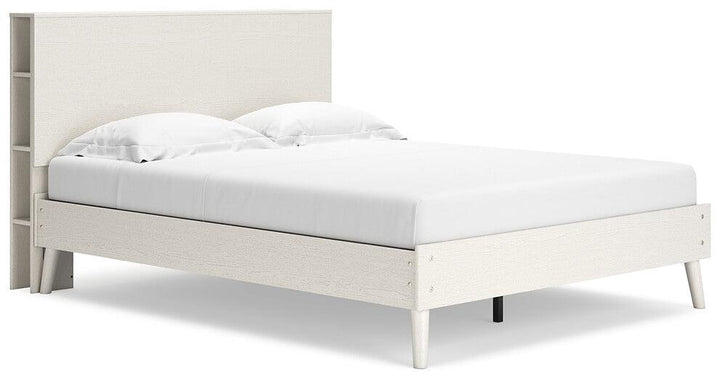 Aprilyn Queen Bookcase Bed EB1024B6 White Contemporary Youth Beds By AFI - sofafair.com