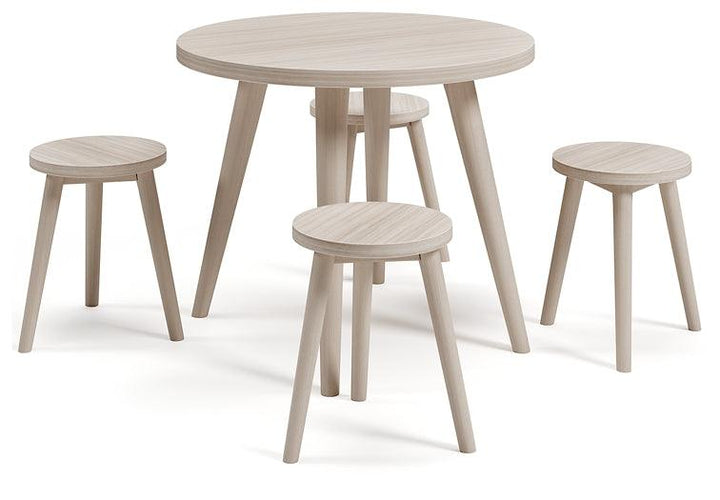 B008-125 Natural Contemporary Blariden Table and Chairs (Set of 5) By Ashley - sofafair.com