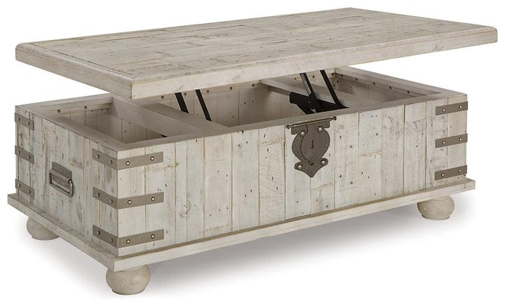 Carynhurst Coffee Table with Lift Top T757-9 White Casual Cocktail Table Lift By Ashley - sofafair.com