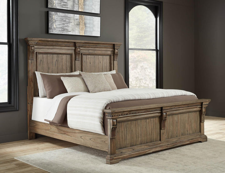 Markenburg California King Panel Bed B770B5 Brown/Beige Traditional Master Beds By Ashley - sofafair.com