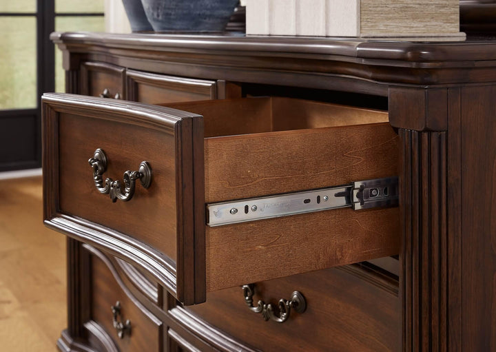 B764B1 Brown/Beige Traditional Lavinton Dresser and Mirror By Ashley - sofafair.com