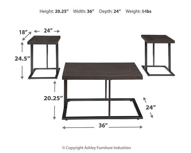 Airdon Table (Set of 3) T194-13 Metallic Contemporary 3 Pack By Ashley - sofafair.com